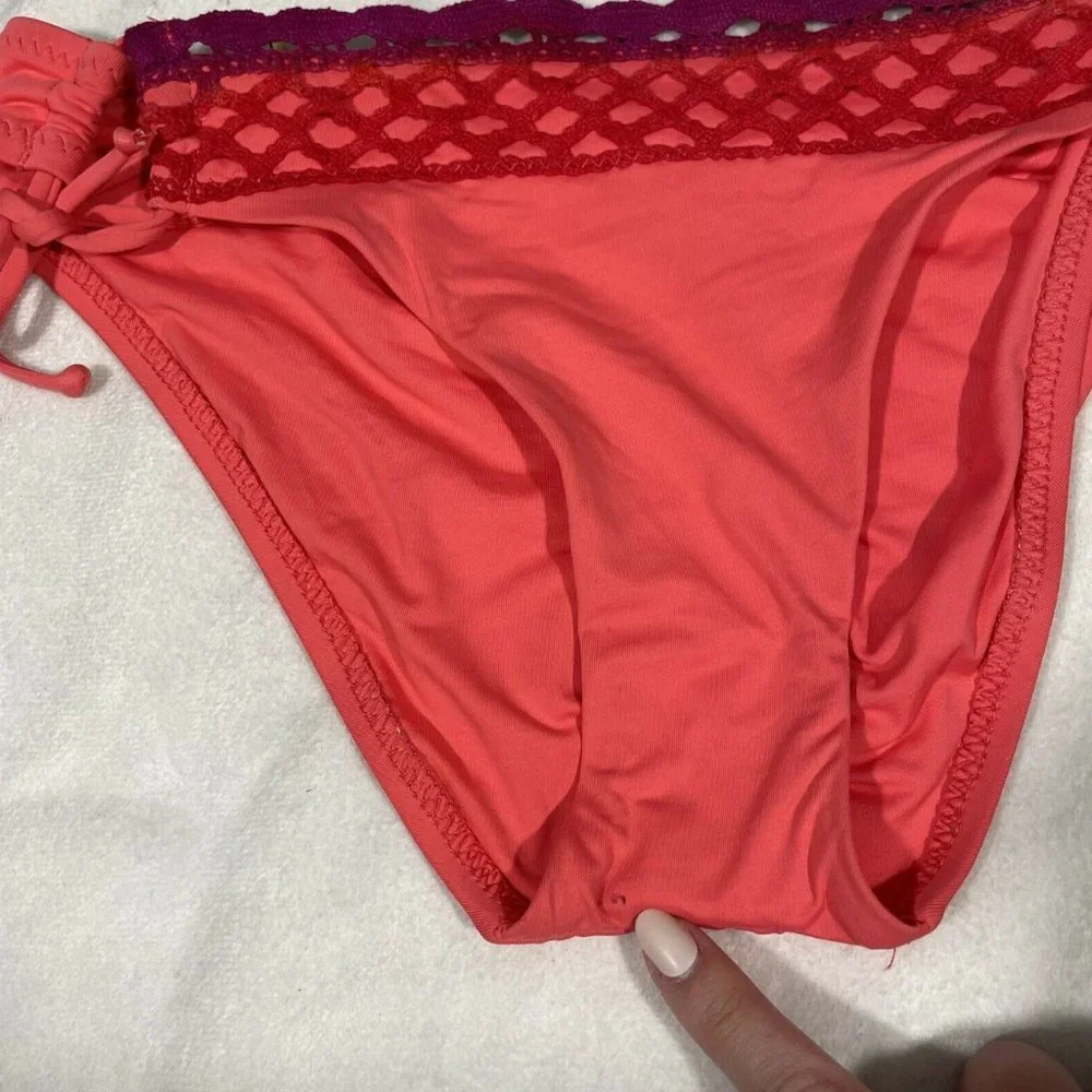 NEW Becca Loop Tie‎ Side Hipster Bikini Bottom Sunrise [ SZ Medium ] #3983